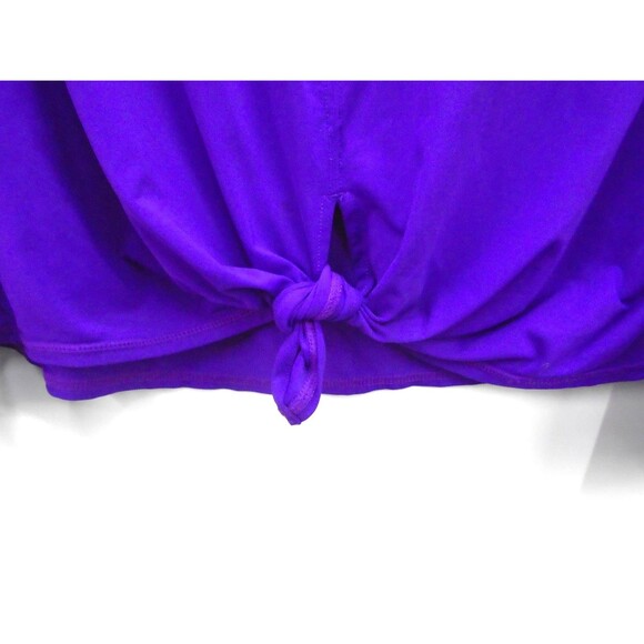 Lilly Pulitzer Kieran Luxletic Womens Size L Long Sleeve Purple Tie Front - Picture 8 of 14